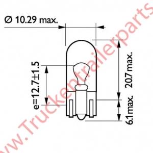 Bulb round 24V w2,1                