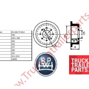 Brake drum BPW 420X200             