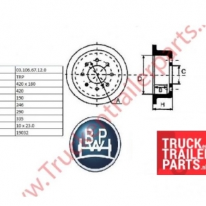 Brake drum  BPW 420 x 180             