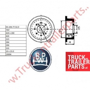 Brake drum BPW 420X200               