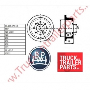 Brake drum  BPW 420   180               