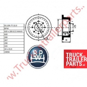 Brake drum BPW 420   200 ECO MAXX               