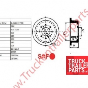 Brake drum 300 x 200             