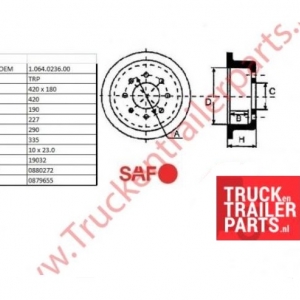 Brake drum  SAF 420x180               