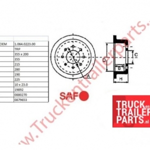 Brake drum SAF 355 x 200             